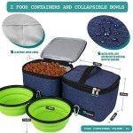 PetAmi Dog Travel Bag, Travel Pet Bag Organizer, Dog Food Travel Bag with Food Container and Bowls, Dog Travel Supplies Gift Accessories for Weekend Camping, Dog Cat Diaper Bag (Navy, Large)