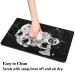 Dog Food Mats for Floors Absorbent, Pet Cat Food Mat - Quick Dry Dog Bowl Mats for Food and Water, Eco-Friendly Boho Pet Supplies