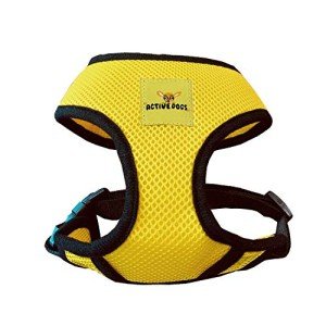 Active Dogs Dog Harness No Pull & No Choke Adjustable Pet Vest Harness for Dogs Reflective Adjustable Breathable Front Clip Pet Harness for Small Medium and Large Dogs (X-Small, Yellow)