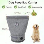 Dog Poop Bag Holder,Dog Walking Bag with Poop Bag Dispenser,Reusable Smell Proof Dog Waste Bag,Pet Poop Pouch with Magnetic Closure,Portable Dog Accessories Travel Bag for Leash,Harness &Waist