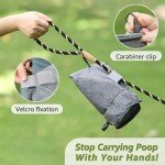 Dog Poop Bag Holder,Dog Walking Bag with Poop Bag Dispenser,Reusable Smell Proof Dog Waste Bag,Pet Poop Pouch with Magnetic Closure,Portable Dog Accessories Travel Bag for Leash,Harness &Waist