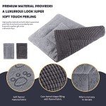 IEUUMLER Dog Bed, Reversible Washable Bed Mat, Soft Premium Plush Dog Crate Pad, Pet Cushion Sleeping Mattress for Small/Medium/Large Dogs and Cats FC014 (Gray,30"*20")