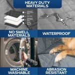 Dog Hammock For Truck with Fold Up Seats - Heavy Duty Crew Cab Size Floor Cover with Door Protection - Waterproof Truck Dog Seat Cover Back Seat with Door Protection - Machine Washable with Travel Bag