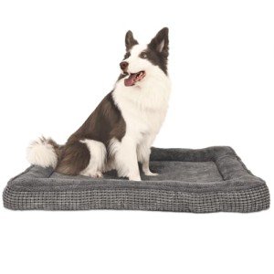 WINDRACING Dog Crate Bed for Large, Medium Dog, Washable Dogs Bed for Crate with Bolster, Pet Beds for Large Sized Dogs with Removable Cover and Non Skid Bottom, 36 x 23, Gray