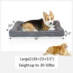 WINDRACING Dog Crate Bed for Large, Medium Dog, Washable Dogs Bed for Crate with Bolster, Pet Beds for Large Sized Dogs with Removable Cover and Non Skid Bottom, 36 x 23, Gray
