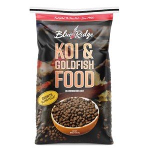 Blue Ridge Koi Fish Food 25lb - Koi Food 3/16” Large and Mini Blend Growth Formula, Goldfish Food, Premium Fish Food for Ponds, Ponds Fish Food, Floating Pond Pellets