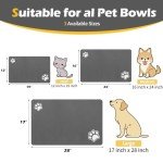 Pet Feeding Mat-Absorbent Dog Mat for Food and Water Bowl-Dog Accessories Pet Supplies-Dog Water Bowl for Messy Drinkers-No Stains Quick Dry Dog Water Dispenser Mat (12"x19", Dark Grey)