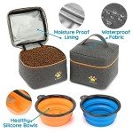 pmpete Dog Travel Bag for Traveling| Week Away/Overnight Dog Travel Accessories with Multi-Function Pockets|Pet Travel Set for Dog and Cat|Ideal Dog Diaper Bag and Dog Travel Kit(Grey)