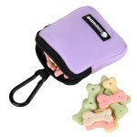COOWONE Dog Treat Pouch Pocket Sized Pet Puppy Training Pouch for Dog Training Behavior Aids, Waterproof Nylon Fabric Dog Poop Bag Holder, Hands Free Dog Walking Bag with Metal Carabiner (Violet)