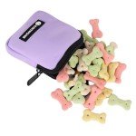 COOWONE Dog Treat Pouch Pocket Sized Pet Puppy Training Pouch for Dog Training Behavior Aids, Waterproof Nylon Fabric Dog Poop Bag Holder, Hands Free Dog Walking Bag with Metal Carabiner (Violet)