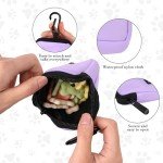 COOWONE Dog Treat Pouch Pocket Sized Pet Puppy Training Pouch for Dog Training Behavior Aids, Waterproof Nylon Fabric Dog Poop Bag Holder, Hands Free Dog Walking Bag with Metal Carabiner (Violet)