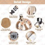 BEAUTYZOO Small Dog Harness and Leash Set,Step in No Chock No Pull Soft Mesh Dog Harnesses Reflective for Extra-Small/Small Medium Puppy Dogs and Cats, Plaid Dog Vest Harness for XS S Pets, Beige XS