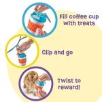 Brightkins Let's Go Coffee Cup Treat Holder - Treat Dispenser for Dogs, Dog Travel Accessories