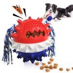 HGB Squeaky Dog Puzzle Toy for Large Dogs, Treat Dispensing Dog Toys to Keep Them Busy for IQ Training & Slow Feeder, Pet Enrichment, Teeth Cleaning & Reduce Boredoem
