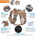 Beebiepet Heavy Duty Tactical Dog Harness for Large Dogs, No Pull Adjustable Pet Harness Reflective Service Training Easy Control Pet Vest Military K9 Working Dog Harnesses- Large, Brown