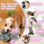 Letsmeet Plush Large Dog Toys with Squeaker and Crinkle Paper, Interactive Puppy Chew and Teeth Cleaning Toy, Pet Toys for Small, Medium and Large Dogs