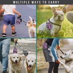 PetAmi Dog Poop Bag Holder for Leash, Dog Pet Waste Bag Dispenser For Poop with Clip for Doggie Puppy Walking Accessories Travel Camping, Dog Treat Pouch Supplies Must Have With Doggy Bag Roll, Purple