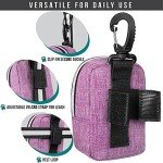 PetAmi Dog Poop Bag Holder for Leash, Dog Pet Waste Bag Dispenser For Poop with Clip for Doggie Puppy Walking Accessories Travel Camping, Dog Treat Pouch Supplies Must Have With Doggy Bag Roll, Purple