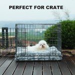 Bedfolks Waterproof Crate Bed, Plush Dog & Cat Bed with Removable Washable Cover, Faux Fur Kennel Pad, 23"x18", Dark Grey