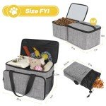 Abrimelodi 6 Set Dog Travel Bag, Large Pet Travel Kit for Supplies Includes 2 Food Containers, 1 Travel Organizer for Dogs, 2 Collapsible Bowls, 1 Treat Pouch, Dog Weekend Overnight Travel Bag Luggage