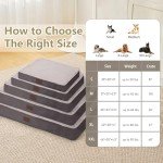 Orthopedic Dog Beds for XL, Large, Medium, Small Dogs - Soft Plush Washable with Egg Crate Foam, Waterproof with Removable Cover & Anti-Slip Bottom, Comfy Striped Dog Bed for Crate, 40x28 Inch, Gray