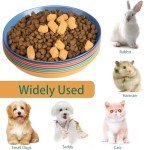 Puctstone 8 Pack Cat Bowls for Indoor, Cat Food Dish Plates, Shallow Bowl for Whisker Fatigue Friendly, Hamster, Bamboo Rat, Rabbit, Small Pets, Feeding Supplies