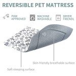 VANKEAN Dog Crate Pad Bed Mat Reversible (Cool & Warm), Sleeping Mat Dog Bed for Crate for Small Dogs and Cats, Machine Washable Crate Beds, Grey