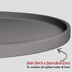 DogBuddy Dog Food Mat - Waterproof Dog Bowl Mat, Silicone Pet Mat for Food and Water Bowls, Nonslip Pet Feeding Mat with Edges, Dogs Food Mats for Floors, Puppy Supplies (XS, Gray)