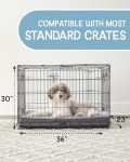 OhGeni 35 Inch Orthopedic Waterproof & Machine Washable Dog Bed for Medium Large Pets, 20D Egg Crate Foam Stable Support, Non-Slip Bottom and Removable Cover, Tear-Resistant Invisible Zipper(Gray)