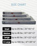 OhGeni 35 Inch Orthopedic Waterproof & Machine Washable Dog Bed for Medium Large Pets, 20D Egg Crate Foam Stable Support, Non-Slip Bottom and Removable Cover, Tear-Resistant Invisible Zipper(Gray)