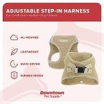 Downtown Pet Supply Step in Dog Harness for Small Dogs No Pull, Small, Khaki - Adjustable Harness with Padded Mesh Fabric and Reflective Trim - Buckle Strap Harness for Dogs