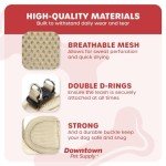 Downtown Pet Supply Step in Dog Harness for Small Dogs No Pull, Small, Khaki - Adjustable Harness with Padded Mesh Fabric and Reflective Trim - Buckle Strap Harness for Dogs