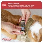 Downtown Pet Supply Step in Dog Harness for Small Dogs No Pull, Small, Khaki - Adjustable Harness with Padded Mesh Fabric and Reflective Trim - Buckle Strap Harness for Dogs