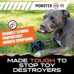 Monster K9 Indestructible Ring Ball - Lifetime Replacement - Medium & Large Breeds - Ultra Durable Dog Toy for Aggressive Chewers - Chew, Tug, & Fetch - 5.5"
