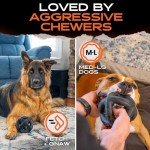 Monster K9 Indestructible Ring Ball - Lifetime Replacement - Medium & Large Breeds - Ultra Durable Dog Toy for Aggressive Chewers - Chew, Tug, & Fetch - 5.5"