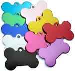 JIAKAI 20 Pcs 38MM Blank Bone Shape Pet ID ，Double Sided Blank Tag Dog Cat Pet Name Phone Number ID Tag Charm Personalized（Random Colors）