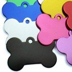 JIAKAI 20 Pcs 38MM Blank Bone Shape Pet ID ，Double Sided Blank Tag Dog Cat Pet Name Phone Number ID Tag Charm Personalized（Random Colors）