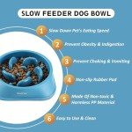 YINEYA 2PCS Slow Feeder Dog Bowls, Pet Supplies That Slow Down Eating, Pet Food Bowls, Maze Dog Puzzle Feeder for Medium Breed