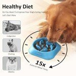 YINEYA 2PCS Slow Feeder Dog Bowls, Pet Supplies That Slow Down Eating, Pet Food Bowls, Maze Dog Puzzle Feeder for Medium Breed