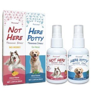 Petstoral Dog Not Here & Here Potty Training Spray Kit, Puppy Essentials. Pee Here Corrector Spray, Prevent Your Pet from Soiling The Carpet. Citrus and Mint, 1.69 fl oz Eachal