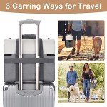 Mancro Dual Layers Dog Travel Bag, Pet Travel Bags with 2 Extra Large Food Containers, 2 Collapsible Dog Bowls, Multi-Pockets Tote Organizer for Dog Supplies, Dog Road Trip Essentials, Weekend Camping