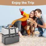 Mancro Dual Layers Dog Travel Bag, Pet Travel Bags with 2 Extra Large Food Containers, 2 Collapsible Dog Bowls, Multi-Pockets Tote Organizer for Dog Supplies, Dog Road Trip Essentials, Weekend Camping