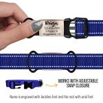 Custom Slide On Pet Tag ID, Fancy Silent Dogs & Cats Personalized No Jingle Engraved Identification Name & Phone Charm for Collar & Harnesses, No Noise for Puppies, Kitties, Horses & Animals