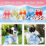 5 Pieces Dog Clothes Girl Dog Dresses Floral Puppy Dresses Pet Cat Princess Bowknot Clothes Cute Puppy Summer Outfits for Yorkie Female Cat Pets, 5 Styles(Cute Style,X-Small)
