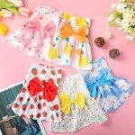 5 Pieces Dog Clothes Girl Dog Dresses Floral Puppy Dresses Pet Cat Princess Bowknot Clothes Cute Puppy Summer Outfits for Yorkie Female Cat Pets, 5 Styles(Cute Style,X-Small)