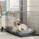 Bedsure Waterproof Dog Beds for Large Dogs - 4 Inch Thicken Up to 80lbs Pet Mat Pillows with Removable Washable Cover, Grey