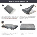 Bedsure Waterproof Dog Beds for Large Dogs - 4 Inch Thicken Up to 80lbs Pet Mat Pillows with Removable Washable Cover, Grey