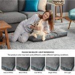Bedsure Waterproof Dog Beds for Large Dogs - 4 Inch Thicken Up to 80lbs Pet Mat Pillows with Removable Washable Cover, Grey