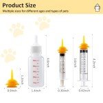 Pet Nursing Bottle, Nursing Bottle Kits, Replacement Cat Feeding Bottles for Newborn Kittens, Puppies, Rabbits, Small Animals Dog