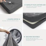 Waterproof XXL Dog Beds Large Sized Dog, Orthopedic Washable Crate Pad 48 inch, Jumbo XXLarge Foam Pet Bed with Removable Cover Reversible, Anti-Slip Kennel Pad, 47"x29", Gray